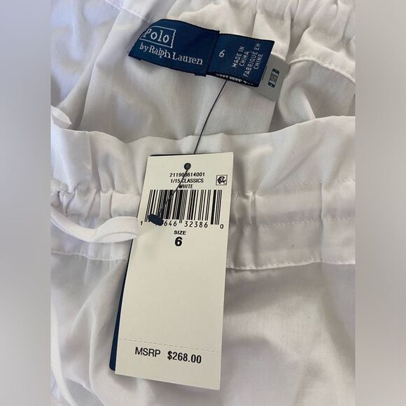 NWT Polo Ralph Lauren Pleated-Hem Drawstrine A-Line
Skirt Sz 6 in White - Picture 3 of 7